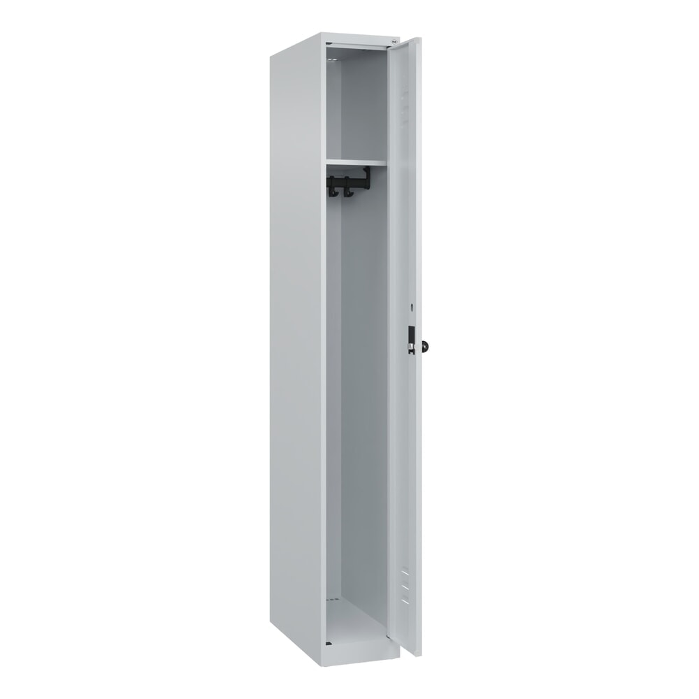 Produktabbildung Nr. 1: C+P Spind Classic PLUS, 1 Abteil, HxBxT 1.850 x 250 x 500 mm, lichtgrau, lichtgrau, für Vorhängeschloss, ohne Mitteltrennwand