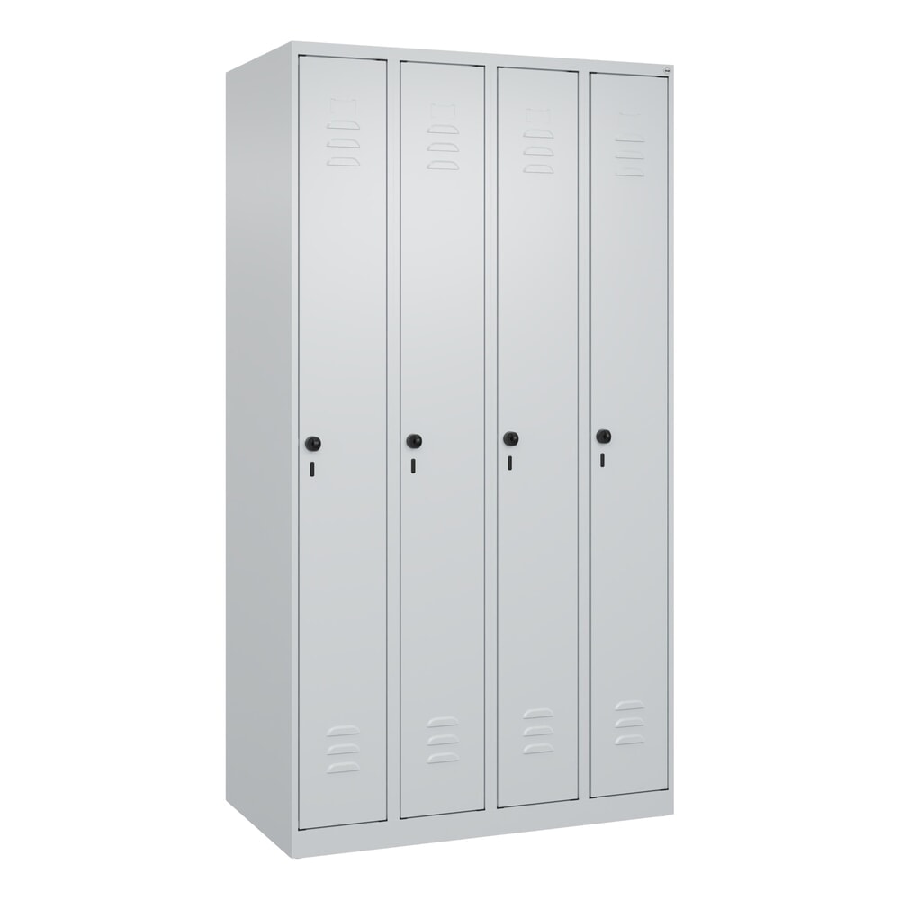 Produktabbildung Nr. 9: C+P Spind Classic PLUS, 4 Abteile, HxBxT 1.850 x 1.000 x 500 mm, lichtgrau, lichtgrau, für Vorhängeschloss, ohne Mitteltrennwand