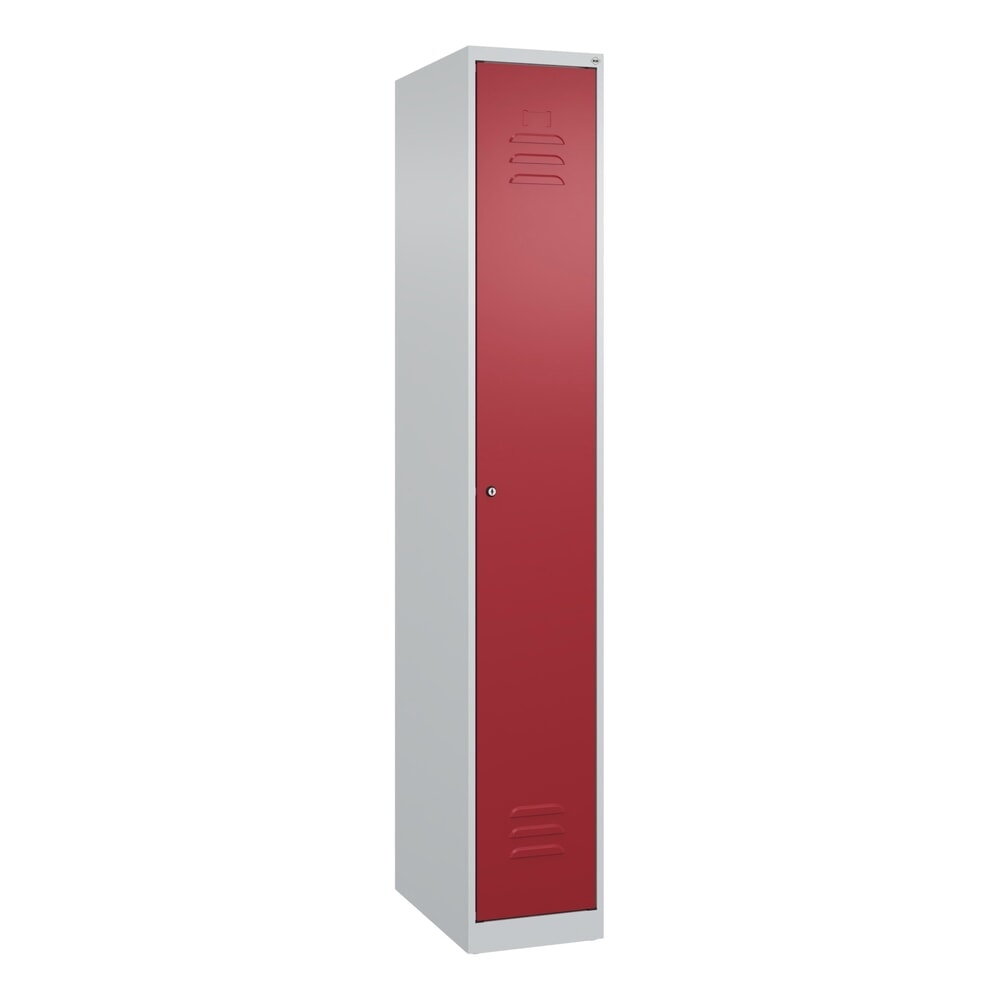 Produktabbildung Nr. 9: C+P Spind Classic PLUS, 1 Abteil, HxBxT 1.850 x 300 x 500 mm, lichtgrau, rubinrot, Zylinderschloss, mit Mitteltrennwand