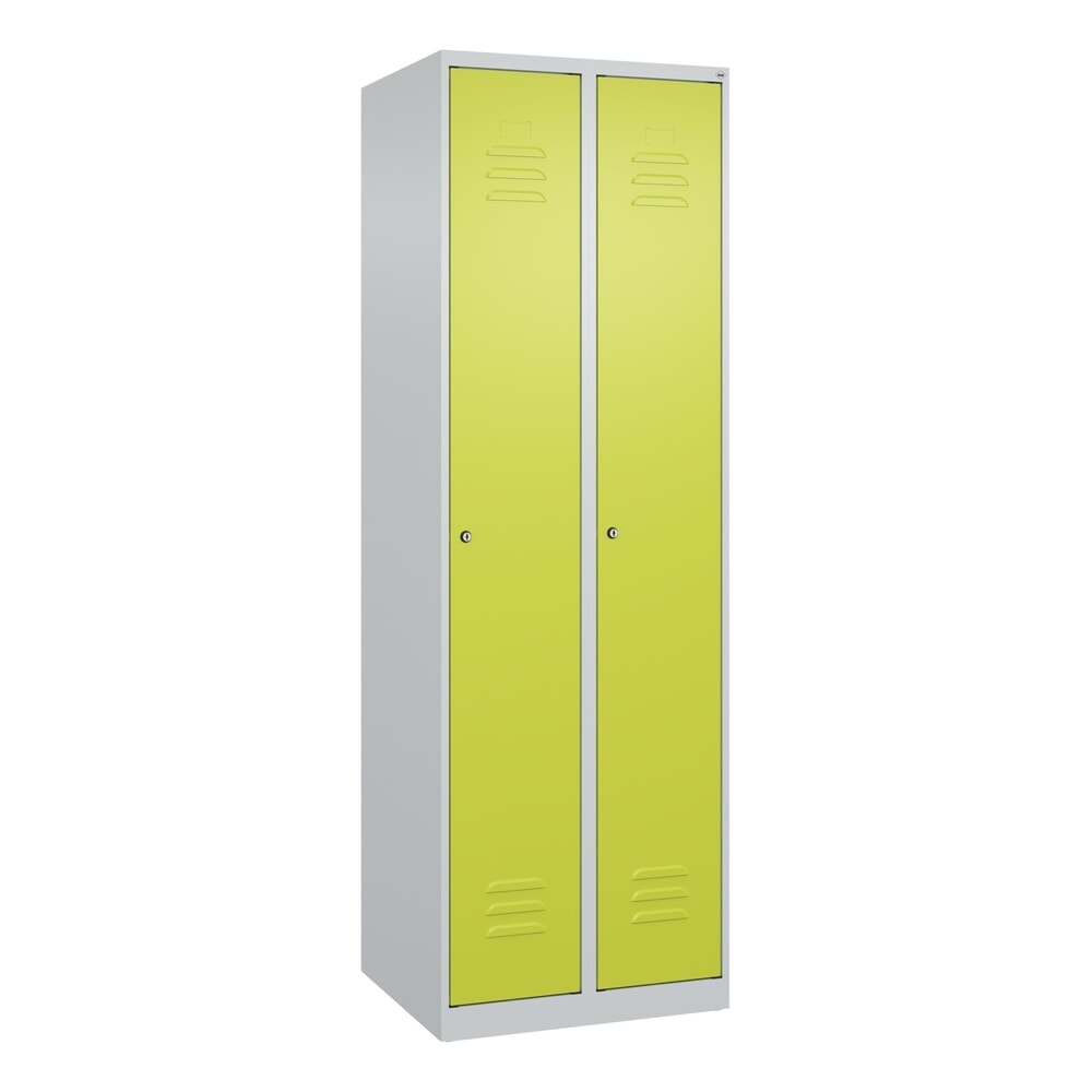 Produktabbildung Nr. 9: C+P Spind Classic PLUS, 2 Abteile, HxBxT 1.850 x 600 x 500 mm, lichtgrau, clowngrün, Zylinderschloss, mit Mitteltrennwand
