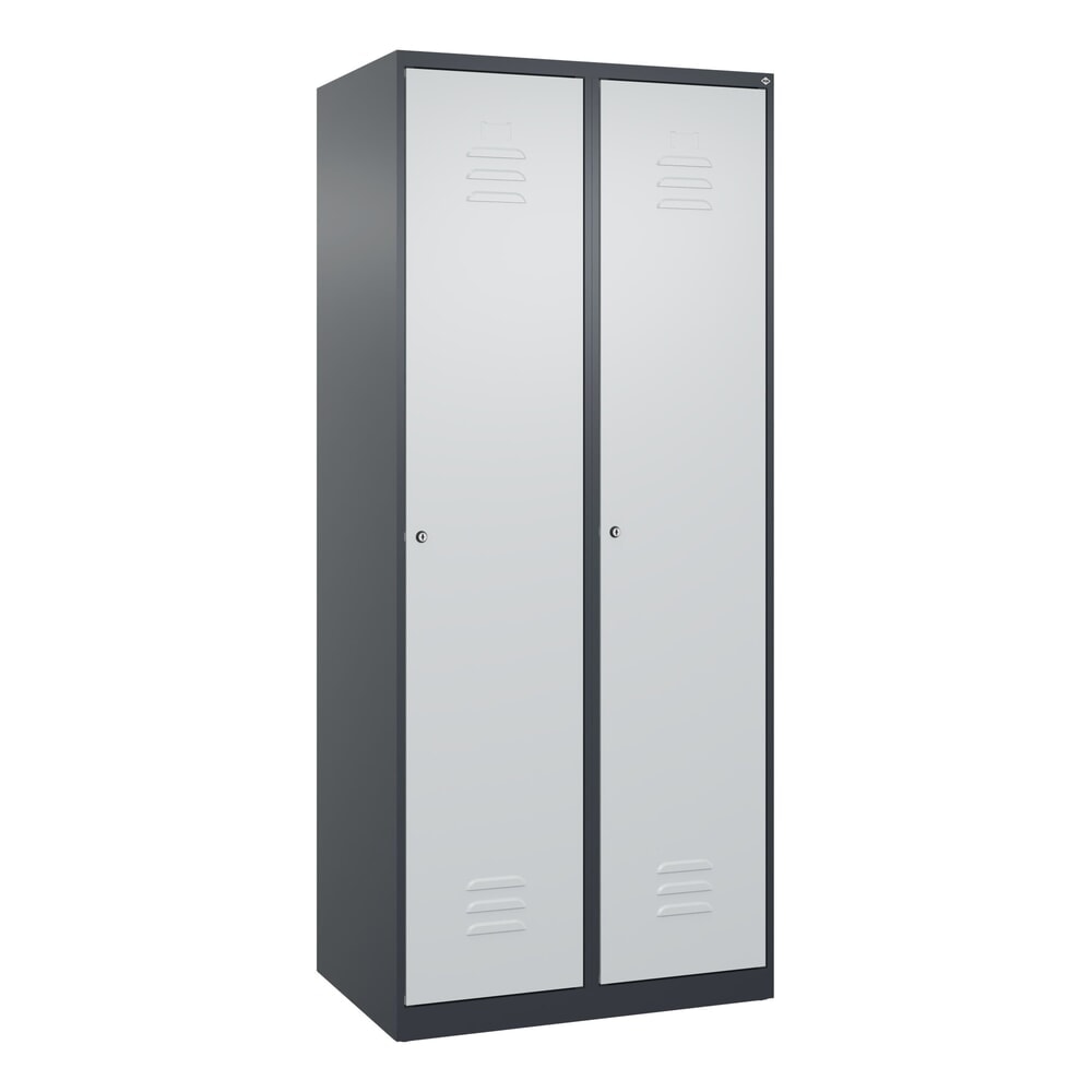 Produktabbildung Nr. 9: C+P Spind Classic PLUS, 2 Abteile, HxBxT 1.850 x 800 x 500 mm, anthrazitgrau, lichtgrau, Zylinderschloss, mit Mitteltrennwand