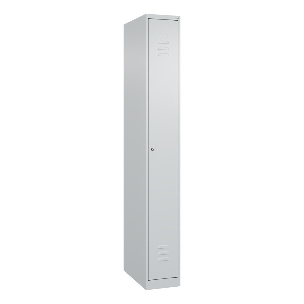 Produktabbildung: C+P Spind Classic PLUS, 1 Abteil, HxBxT 1.850 x 250 x 500 mm, lichtgrau, lichtgrau, Zylinderschloss, ohne Mitteltrennwand