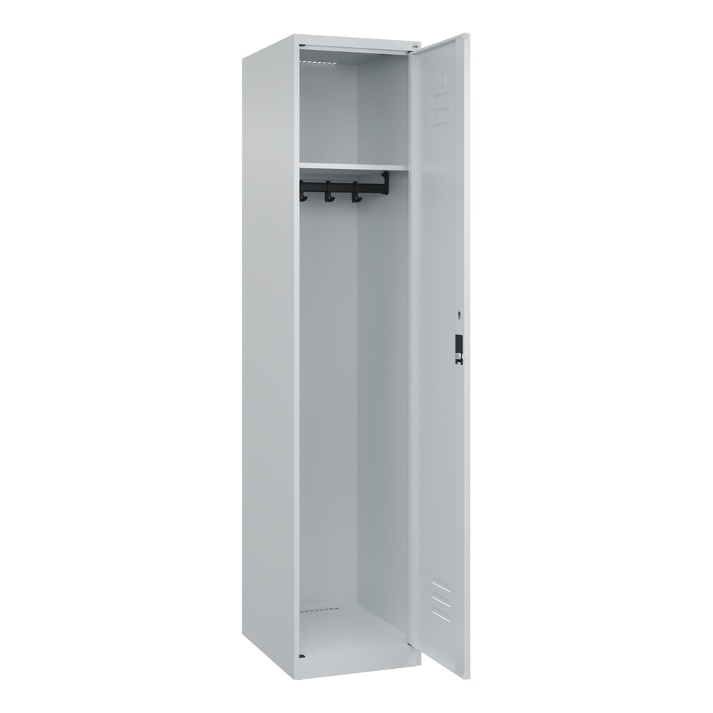 Produktabbildung: C+P Spind Classic PLUS, 1 Abteil, HxBxT 1.850 x 400 x 500 mm, lichtgrau, lichtgrau, Zylinderschloss, ohne Mitteltrennwand