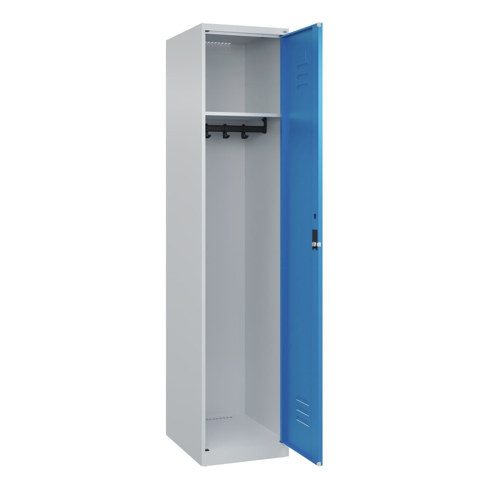 C+P Spind Classic PLUS, 1 Abteil, HxBxT 1.850 x 400 x 500 mm, lichtgrau, lichtblau, Zylinderschloss, ohne Mitteltrennwand Produktabbildung: C+P Spind Classic PLUS, 1 Abteil, HxBxT 1.850 x 400 x 500 mm, lichtgrau, lichtblau, Zylinderschloss, ohne Mitteltrennwand