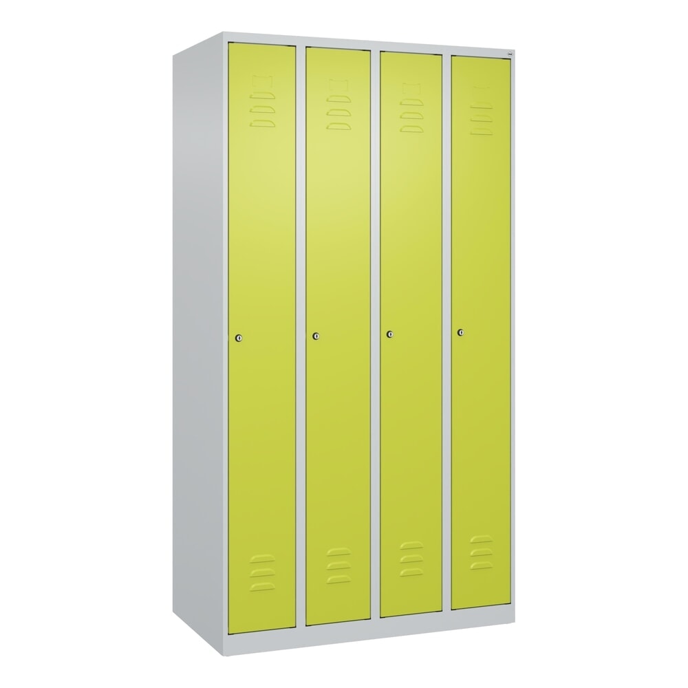 C+P Spind Classic PLUS, 4 Abteile, HxBxT 1.850 x 1.000 x 500 mm, lichtgrau, clowngrün, Zylinderschloss, ohne Mitteltrennwand Produktabbildung Nr. 9: C+P Spind Classic PLUS, 4 Abteile, HxBxT 1.850 x 1.000 x 500 mm, lichtgrau, clowngrün, Zylinderschloss, ohne Mitteltrennwand