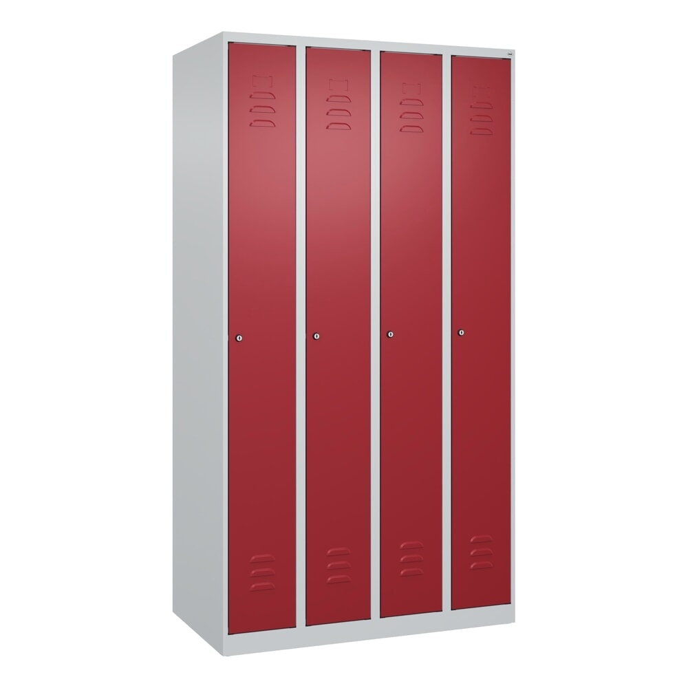 C+P Spind Classic PLUS, 4 Abteile, HxBxT 1.850 x 1.000 x 500 mm, lichtgrau, rubinrot, Zylinderschloss, ohne Mitteltrennwand Produktabbildung Nr. 9: C+P Spind Classic PLUS, 4 Abteile, HxBxT 1.850 x 1.000 x 500 mm, lichtgrau, rubinrot, Zylinderschloss, ohne Mitteltrennwand