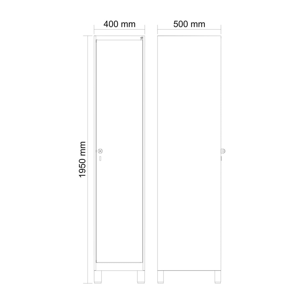 C+P Spind Classic PLUS, Füße, 1 Abteil, HxBxT 1.950 x 400 x 500 mm, anthrazitgrau, anthrazitgrau, für Vorhängeschloss, ohne Mitteltrennwand Produktabbildung Nr. 8: C+P Spind Classic PLUS, Füße, 1 Abteil, HxBxT 1.950 x 400 x 500 mm, anthrazitgrau, anthrazitgrau, für Vorhängeschloss, ohne Mitteltrennwand