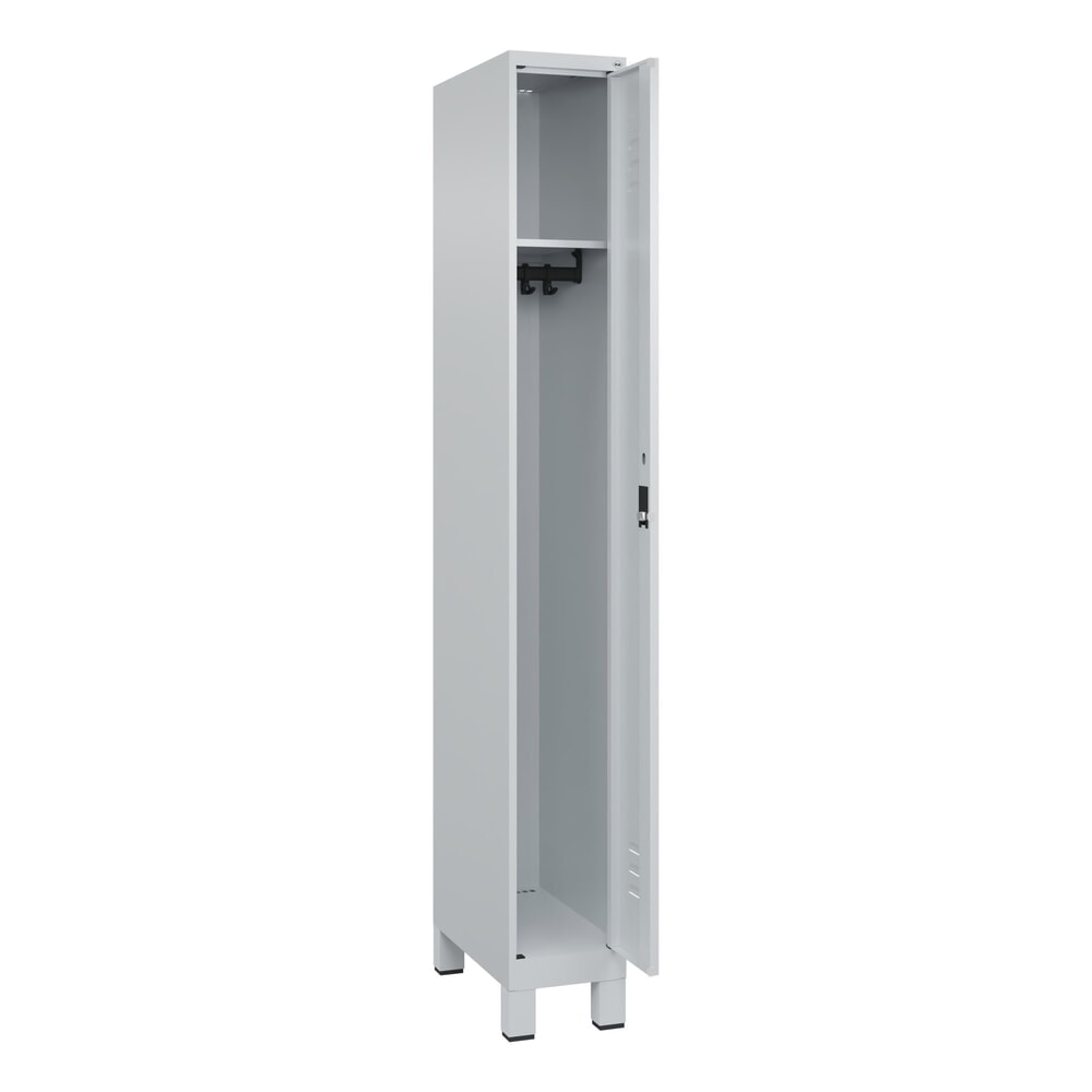 Produktabbildung Nr. 1: C+P Spind Classic PLUS, Füße, 1 Abteil, HxBxT 1.950 x 250 x 500 mm, lichtgrau, lichtgrau, Zylinderschloss, ohne Mitteltrennwand