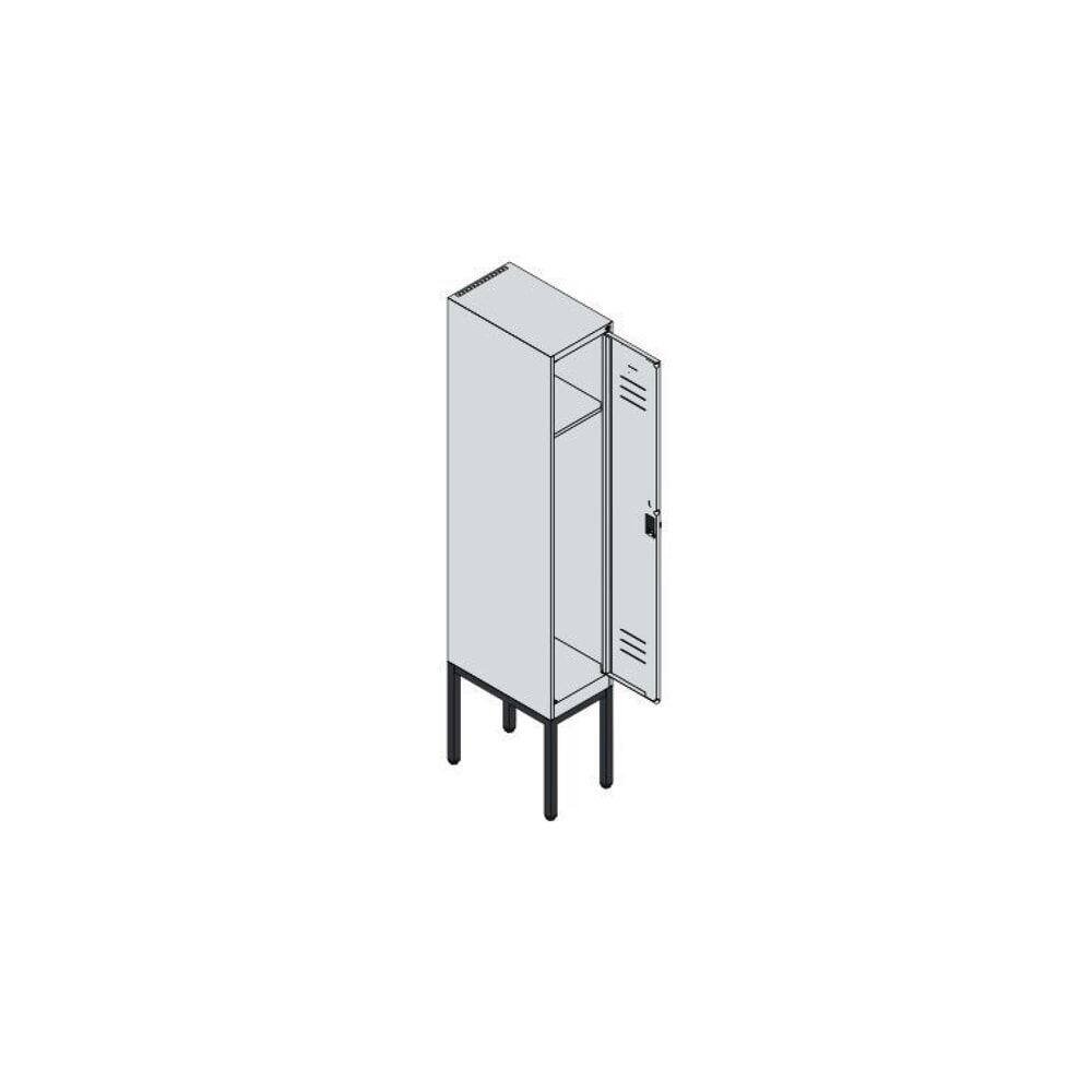 Produktabbildung Nr. 7: C+P Spind Classic PLUS, Gestell, 1 Abteil, HxBxT 1.950 x 300 x 500 mm, lichtgrau, lichtblau, für Vorhängeschloss, ohne Mitteltrennwand