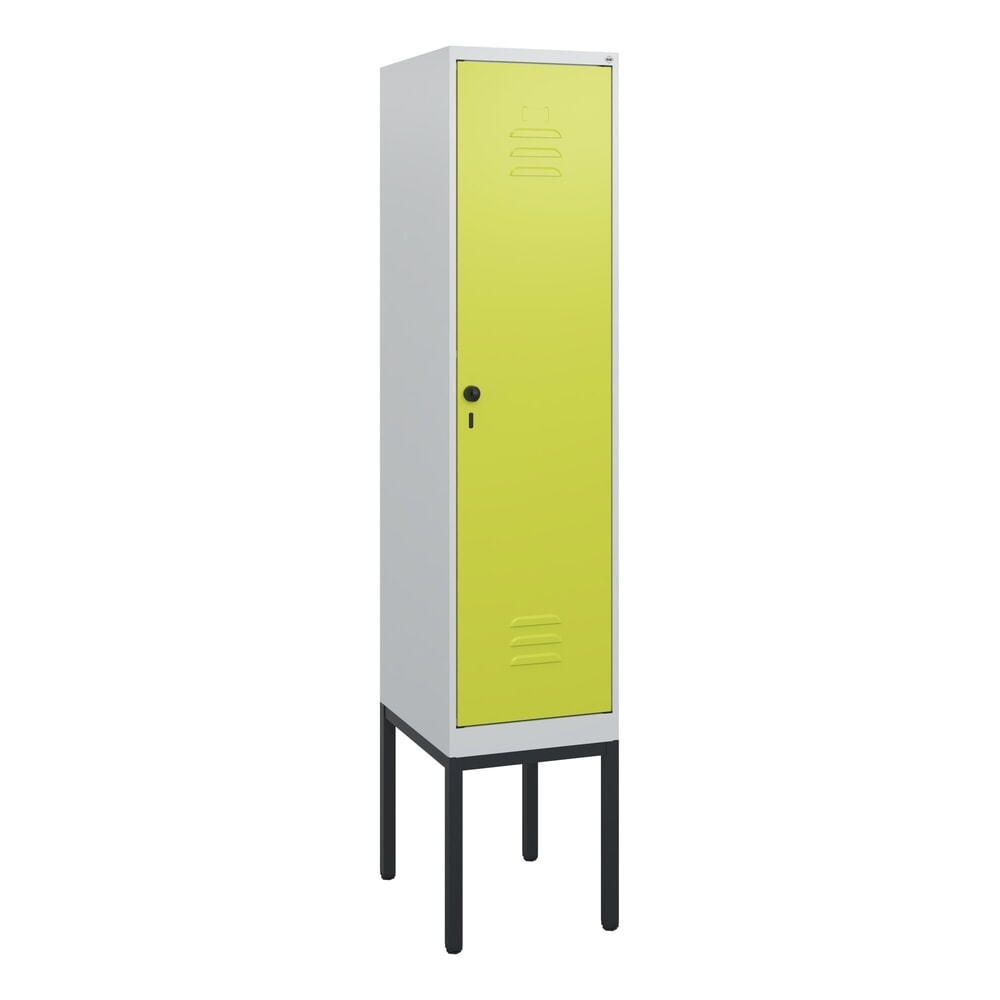 Produktabbildung Nr. 9: C+P Spind Classic PLUS, Gestell, 1 Abteil, HxBxT 1.950 x 400 x 500 mm, lichtgrau, clowngrün, für Vorhängeschloss, ohne Mitteltrennwand