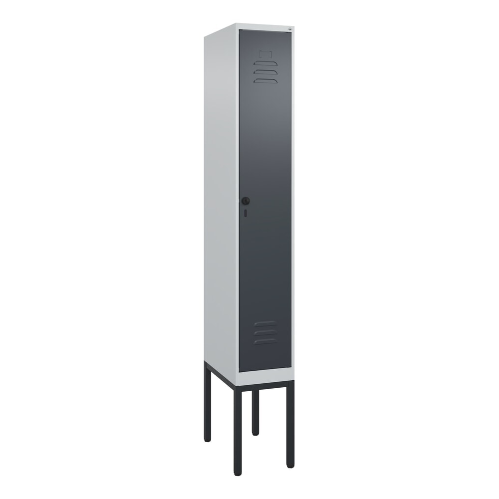Produktabbildung Nr. 9: C+P Spind Classic PLUS, Gestell, 1 Abteil, HxBxT 2.120 x 300 x 500 mm, lichtgrau, anthrazitgrau, für Vorhängeschloss, mit Mitteltrennwand