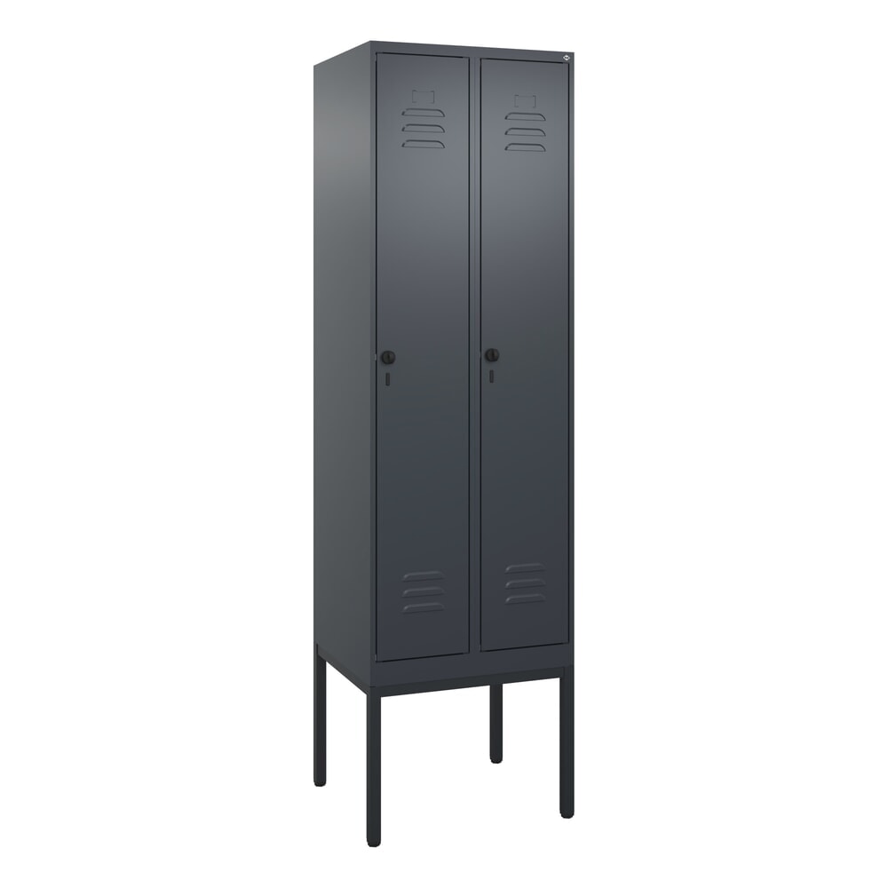 Produktabbildung Nr. 9: C+P Spind Classic PLUS, Gestell, 2 Abteile, HxBxT 2.120 x 600 x 500 mm, anthrazitgrau, anthrazitgrau, für Vorhängeschloss, mit Mitteltrennwand