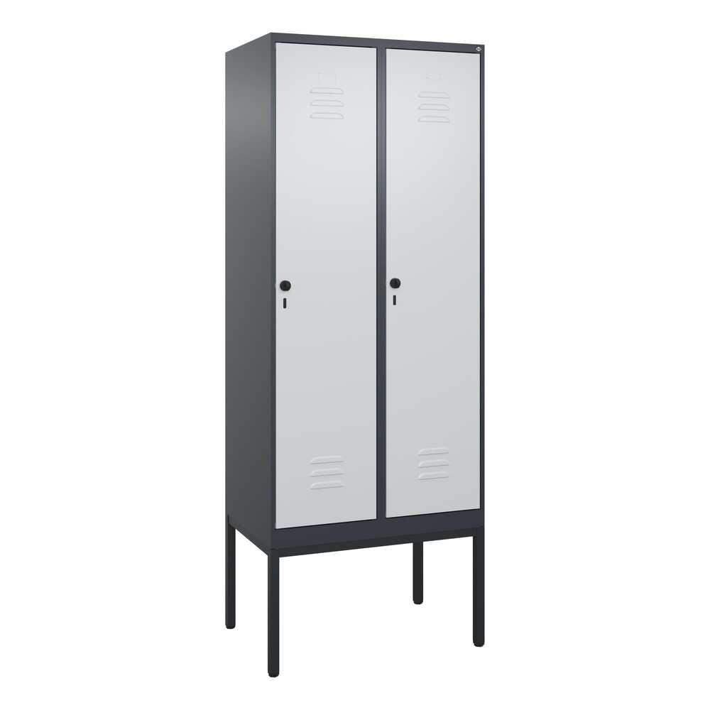 Produktabbildung Nr. 9: C+P Spind Classic PLUS, Gestell, 2 Abteile, HxBxT 2.120 x 800 x 500 mm, anthrazitgrau, lichtgrau, für Vorhängeschloss, mit Mitteltrennwand