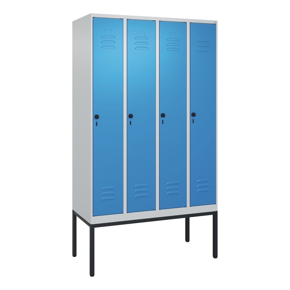 Produktabbildung Nr. 9: C+P Spind Classic PLUS, Gestell, 4 Abteile, HxBxT 2.120 x 1.200 x 500 mm, lichtgrau, lichtblau, für Vorhängeschloss, ohne Mitteltrennwand