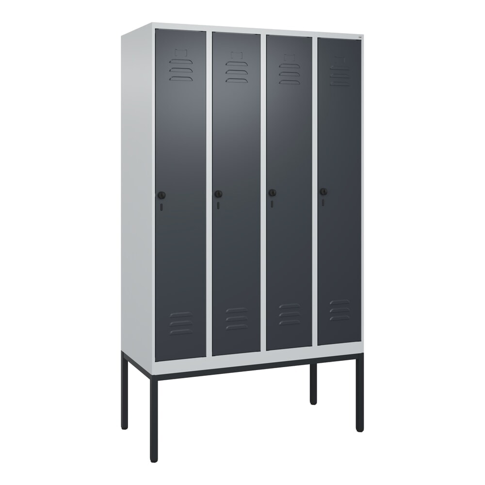 Produktabbildung Nr. 9: C+P Spind Classic PLUS, Gestell, 4 Abteile, HxBxT 2.120 x 1.200 x 500 mm, lichtgrau, anthrazitgrau, für Vorhängeschloss, ohne Mitteltrennwand