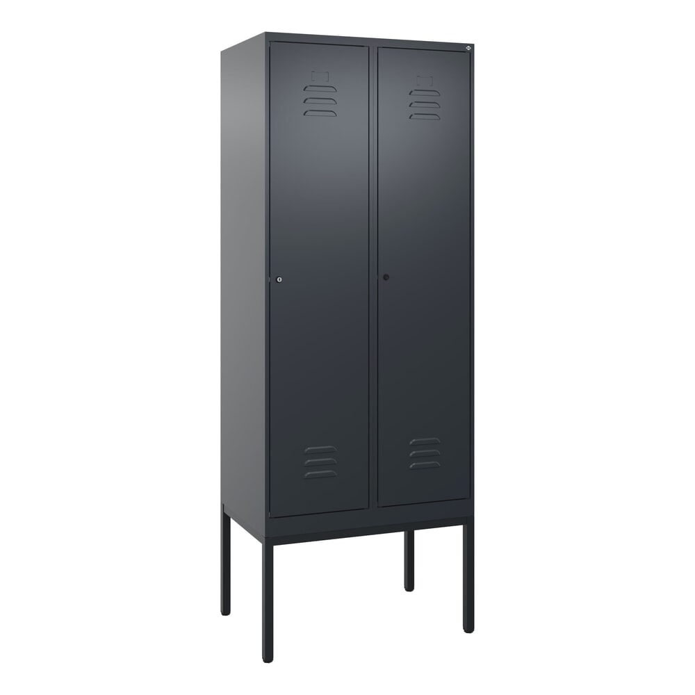 Produktabbildung Nr. 9: C+P Spind Classic PLUS, Gestell, 2 Abteile, HxBxT 2.120 x 800 x 500 mm, anthrazitgrau, anthrazitgrau, Zylinderschloss, mit Mitteltrennwand