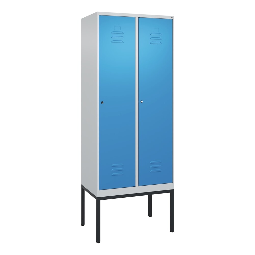 Produktabbildung Nr. 9: C+P Spind Classic PLUS, Gestell, 2 Abteile, HxBxT 2.120 x 800 x 500 mm, lichtgrau, lichtblau, Zylinderschloss, ohne Mitteltrennwand