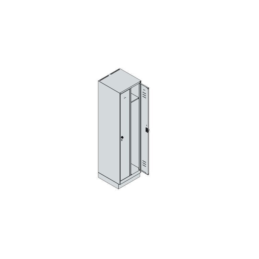 Produktabbildung Nr. 8: C+P Spind Classic PLUS, Sockel, 2 Abteile, HxBxT 1.950 x 500 x 500 mm, lichtgrau, anthrazitgrau, Zylinderschloss, ohne Mitteltrennwand