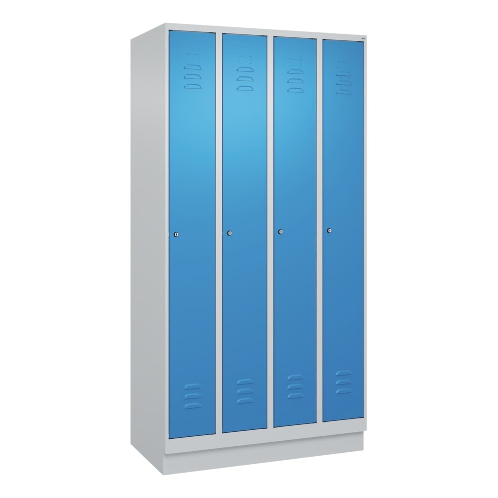 C+P Spind Classic PLUS, Sockel, 4 Abteile, HxBxT 1.950 x 1.000 x 500 mm, lichtgrau, lichtblau, Zylinderschloss, ohne Mitteltrennwand Produktabbildung Nr. 9: C+P Spind Classic PLUS, Sockel, 4 Abteile, HxBxT 1.950 x 1.000 x 500 mm, lichtgrau, lichtblau, Zylinderschloss, ohne Mitteltrennwand