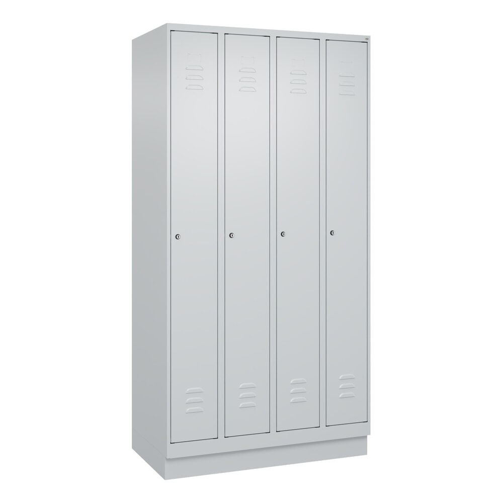 C+P Spind Classic PLUS, Sockel, 4 Abteile, HxBxT 1.950 x 1.000 x 500 mm, lichtgrau, lichtgrau, Zylinderschloss, ohne Mitteltrennwand Produktabbildung Nr. 9: C+P Spind Classic PLUS, Sockel, 4 Abteile, HxBxT 1.950 x 1.000 x 500 mm, lichtgrau, lichtgrau, Zylinderschloss, ohne Mitteltrennwand