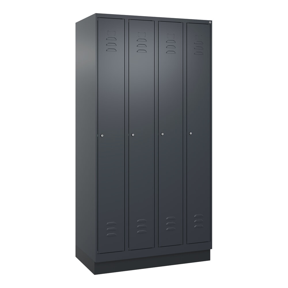 C+P Spind Classic PLUS, Sockel, 4 Abteile, HxBxT 1.950 x 1.000 x 500 mm, anthrazitgrau, anthrazitgrau, Zylinderschloss, ohne Mitteltrennwand Produktabbildung Nr. 9: C+P Spind Classic PLUS, Sockel, 4 Abteile, HxBxT 1.950 x 1.000 x 500 mm, anthrazitgrau, anthrazitgrau, Zylinderschloss, ohne Mitteltrennwand