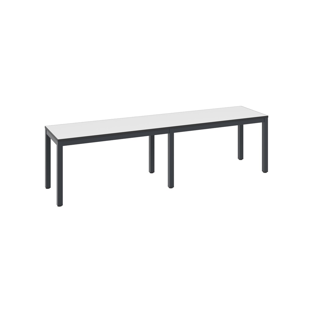 Produktabbildung: C+P Umkleidebank Basic Plus, Länge 1.500 mm, schwarzgrau/weiß