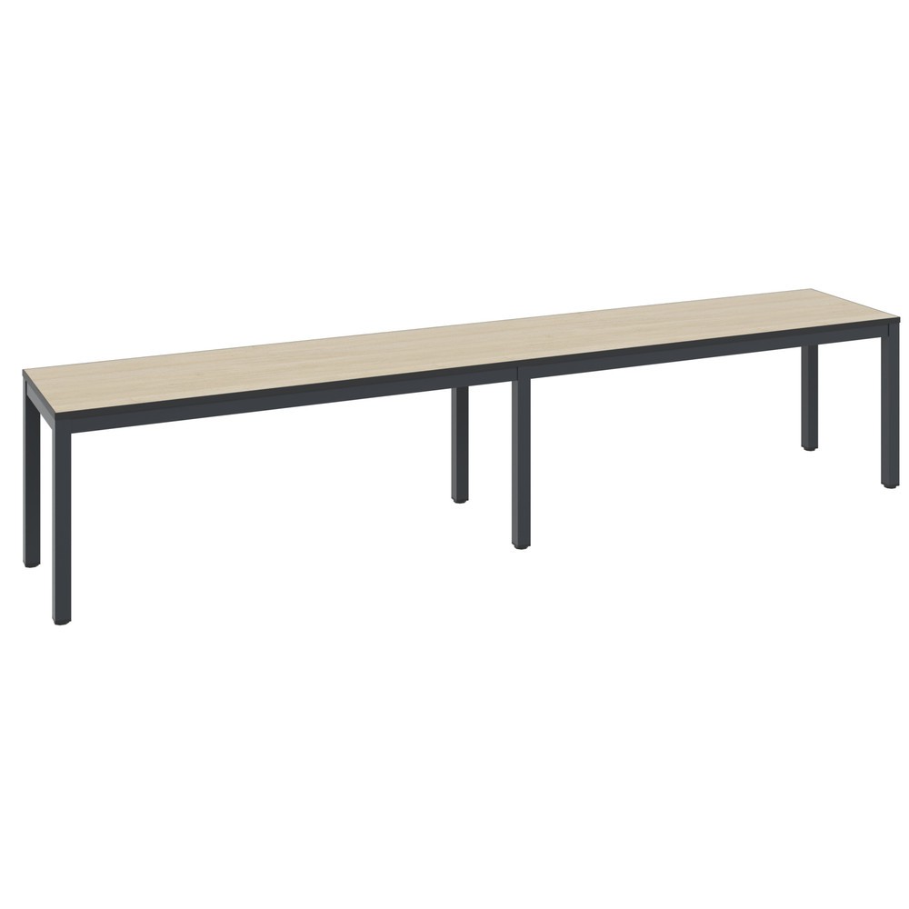 Produktabbildung: C+P Umkleidesitzbank Basic Plus, Länge 1.960 mm, schwarzgrau/Eiche Sereno