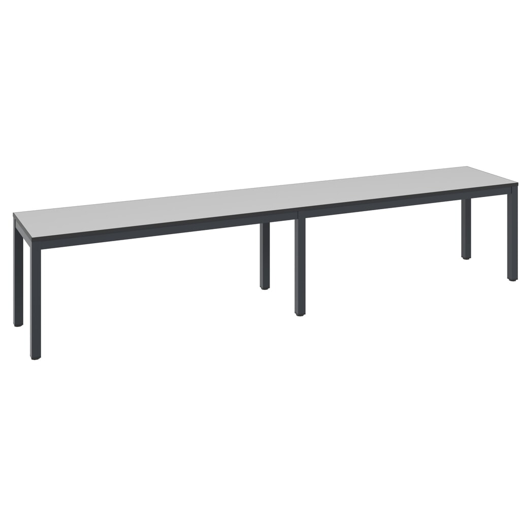 C+P Umkleidebank Basic Plus, Länge 1.960 mm, schwarzgrau/silbergrau Produktabbildung: C+P Umkleidebank Basic Plus, Länge 1.960 mm, schwarzgrau/silbergrau