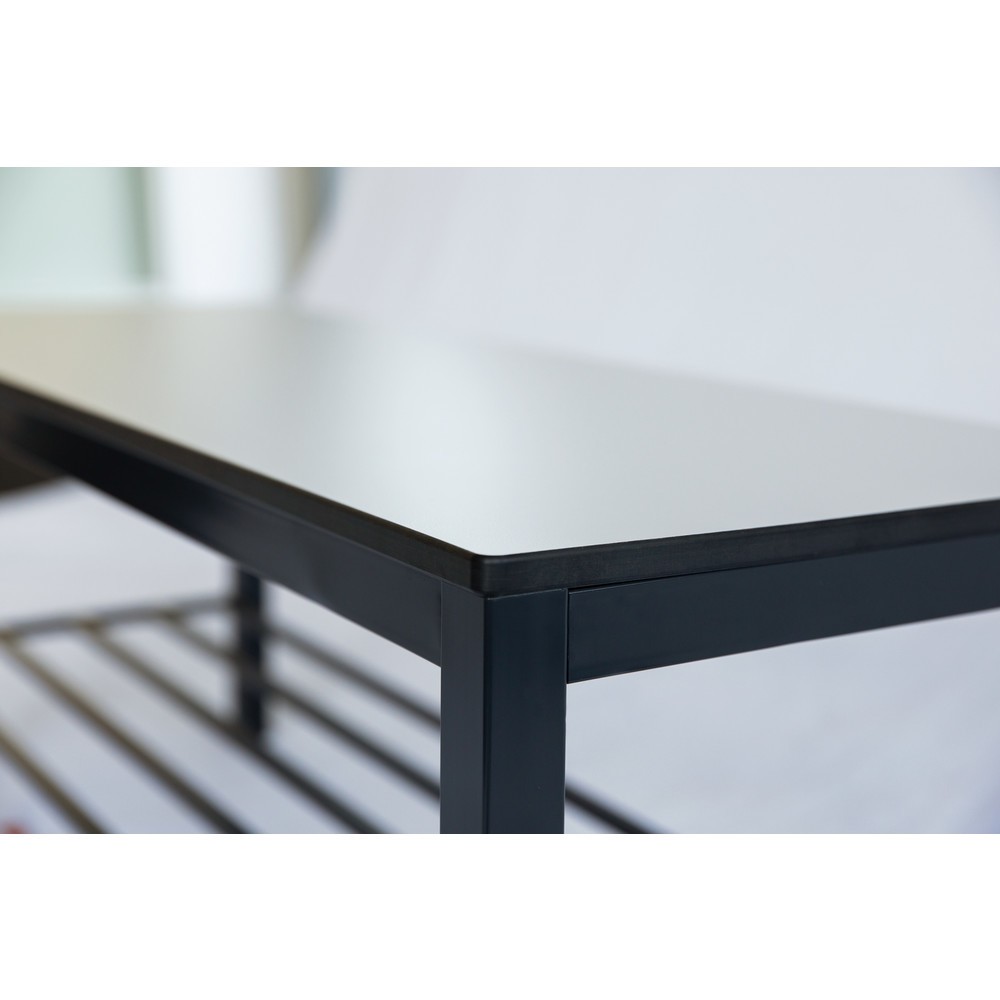 Produktabbildung Nr. 2: C+P Umkleidesitzbank Basic Plus, Länge 1.500 mm, doppelseitig, mit Rückenlehne, schwarzgrau/silbergrau