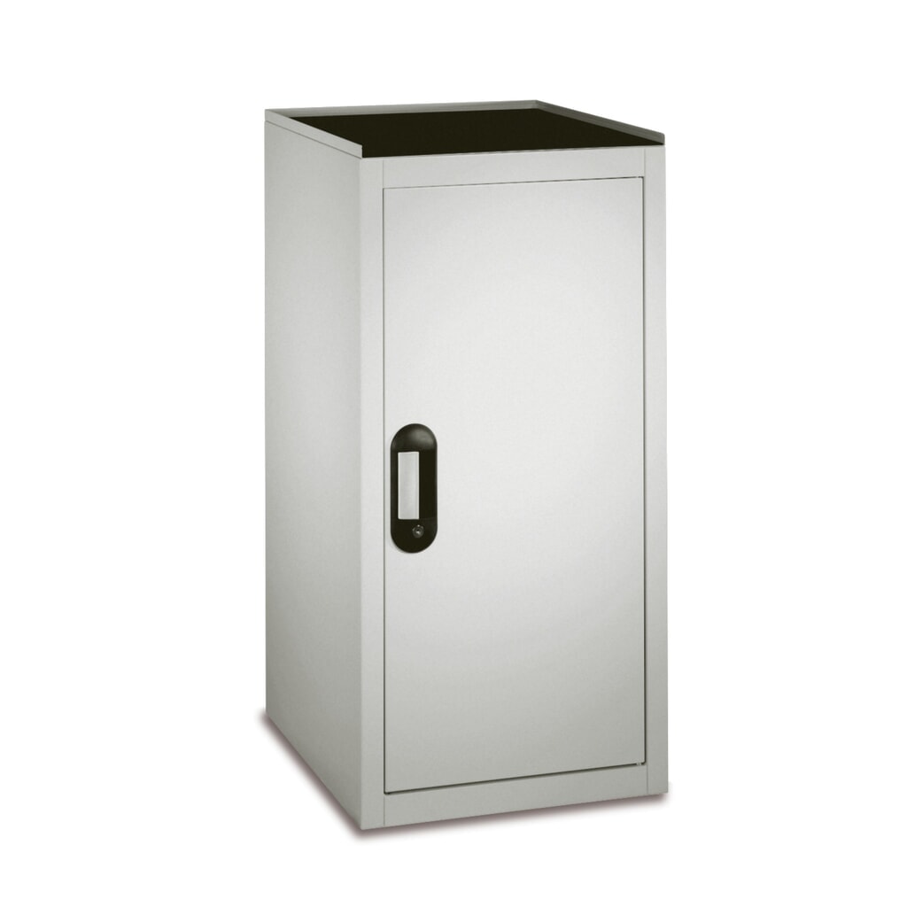 Produktabbildung: C+P Chemikalienschrank Acurado, 2 verzinkte Auffangwannen, HxBxT 1.000 x 500 x 500 mm, lichtgrau, verkehrsgelb