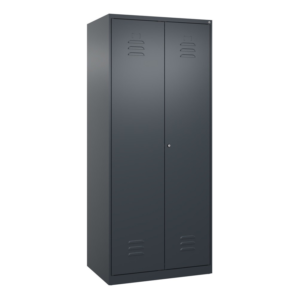 Produktabbildung: C+P Wäsche-, Garderobenspind Classic PLUS, 2 Abteile, HxBxT 1.850 x 800 x 500 mm, anthrazitgrau, anthrazitgrau, Zylinderschloss
