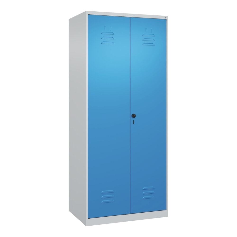 Produktabbildung Nr. 9: C+P Wäsche-, Garderobenspind Classic PLUS, 2 Abteile, HxBxT 1.850 x 800 x 500 mm, lichtgrau, lichtblau, für Vorhängeschloss
