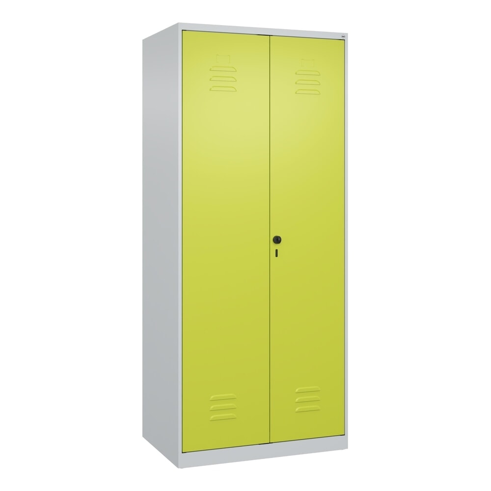 Produktabbildung Nr. 9: C+P Wäsche-, Garderobenspind Classic PLUS, 2 Abteile, HxBxT 1.850 x 800 x 500 mm, lichtgrau, clowngrün, für Vorhängeschloss