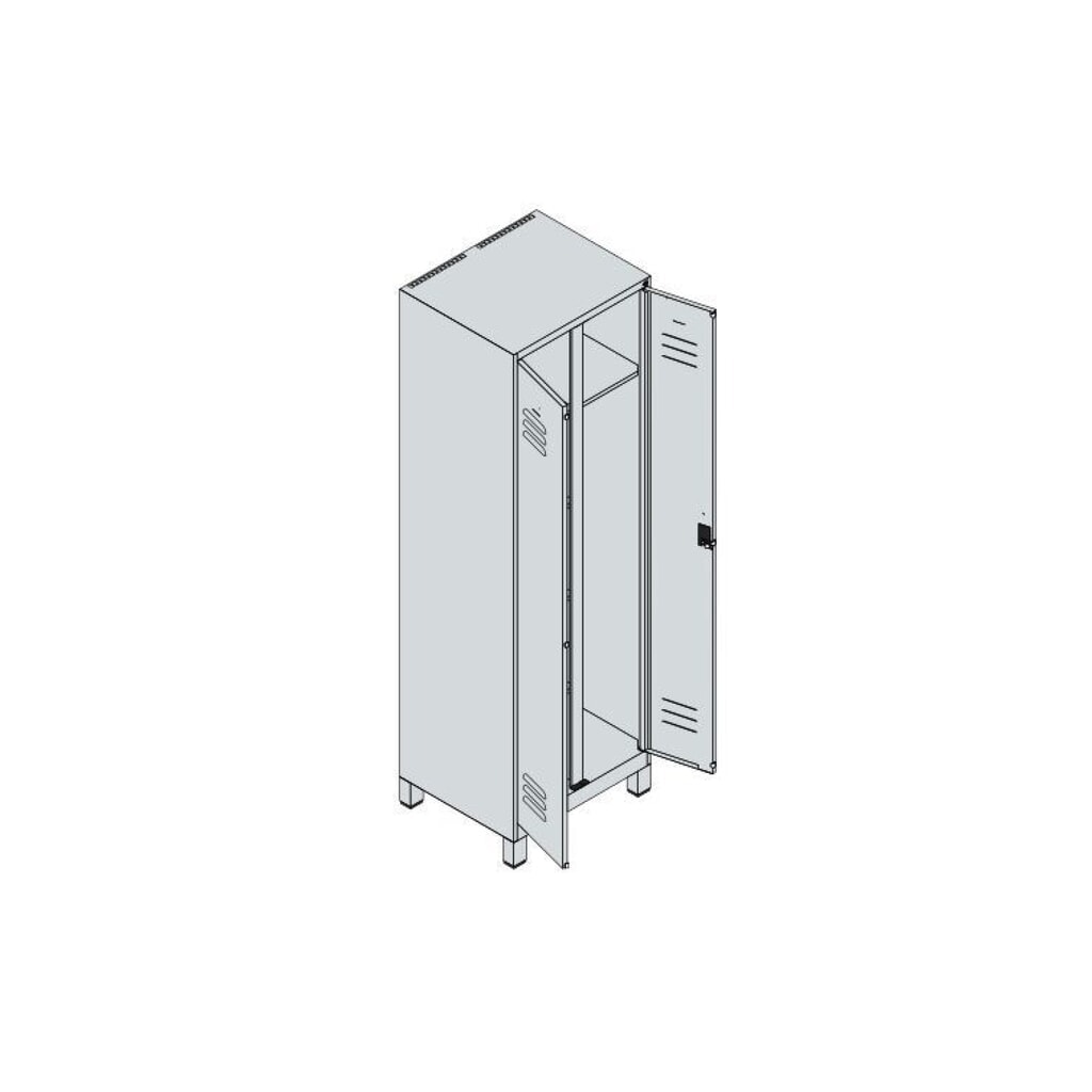 C+P Mehrzweck-Putzmittelschrank Classic PLUS, Füße, 2 Abteile, HxBxT 1.950 x 600 x 500 mm, lichtgrau, rubinrot, für Vorhängeschloss Produktabbildung Nr. 9: C+P Mehrzweck-Putzmittelschrank Classic PLUS, Füße, 2 Abteile, HxBxT 1.950 x 600 x 500 mm, lichtgrau, rubinrot, für Vorhängeschloss