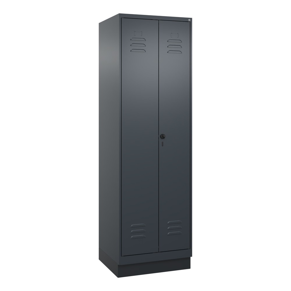 Produktabbildung: C+P Wäsche-, Kombispind Classic PLUS, Sockel, 2 Abteile, HxBxT 1.950 x 600 x 500 mm, anthrazitgrau, anthrazitgrau, für Vorhängeschloss