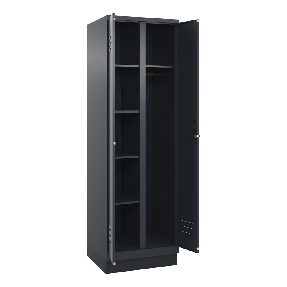 C+P Wäsche-, Kombispind Classic PLUS, Sockel, 2 Abteile, HxBxT 1.950 x 600 x 500 mm, anthrazitgrau, anthrazitgrau, für Vorhängeschloss Produktabbildung: C+P Wäsche-, Kombispind Classic PLUS, Sockel, 2 Abteile, HxBxT 1.950 x 600 x 500 mm, anthrazitgrau, anthrazitgrau, für Vorhängeschloss