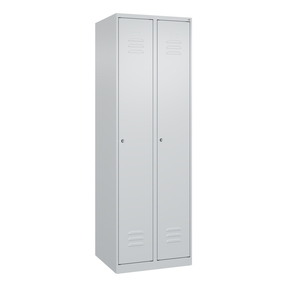 Produktabbildung: C+P Wäsche-Spind Classic PLUS, 2 Abteile, HxBxT 1.850 x 600 x 500 mm, lichtgrau, lichtgrau, Zylinderschloss, ohne Mitteltrennwand