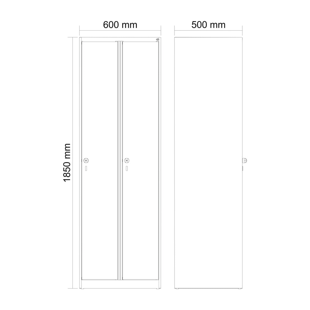 C+P Wäsche-Spind Classic PLUS, 2 Abteile, HxBxT 1.850 x 600 x 500 mm, lichtgrau, rubinrot, für Vorhängeschloss, ohne Mitteltrennwand Produktabbildung Nr. 9: C+P Wäsche-Spind Classic PLUS, 2 Abteile, HxBxT 1.850 x 600 x 500 mm, lichtgrau, rubinrot, für Vorhängeschloss, ohne Mitteltrennwand