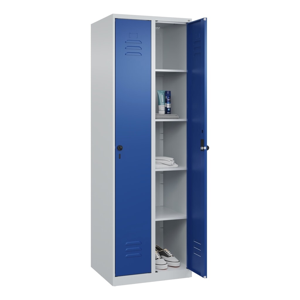 C+P Wäsche-Spind Classic PLUS, 2 Abteile, HxBxT 1.850 x 600 x 500 mm, lichtgrau, enzianblau, für Vorhängeschloss, ohne Mitteltrennwand Produktabbildung Nr. 10: C+P Wäsche-Spind Classic PLUS, 2 Abteile, HxBxT 1.850 x 600 x 500 mm, lichtgrau, enzianblau, für Vorhängeschloss, ohne Mitteltrennwand