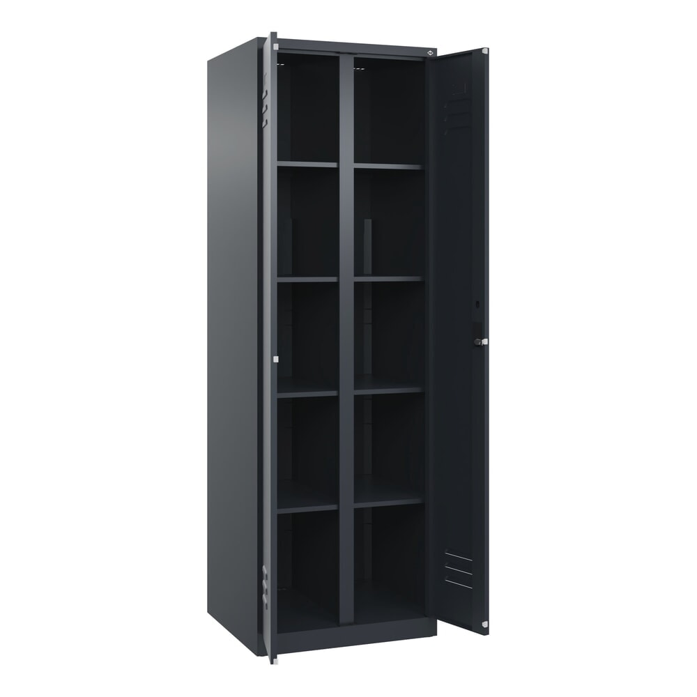 C+P Wäsche-Spind Classic PLUS, 2 Abteile, HxBxT 1.850 x 600 x 500 mm, anthrazitgrau, anthrazitgrau, Zylinderschloss, mit Mitteltrennwand Produktabbildung: C+P Wäsche-Spind Classic PLUS, 2 Abteile, HxBxT 1.850 x 600 x 500 mm, anthrazitgrau, anthrazitgrau, Zylinderschloss, mit Mitteltrennwand