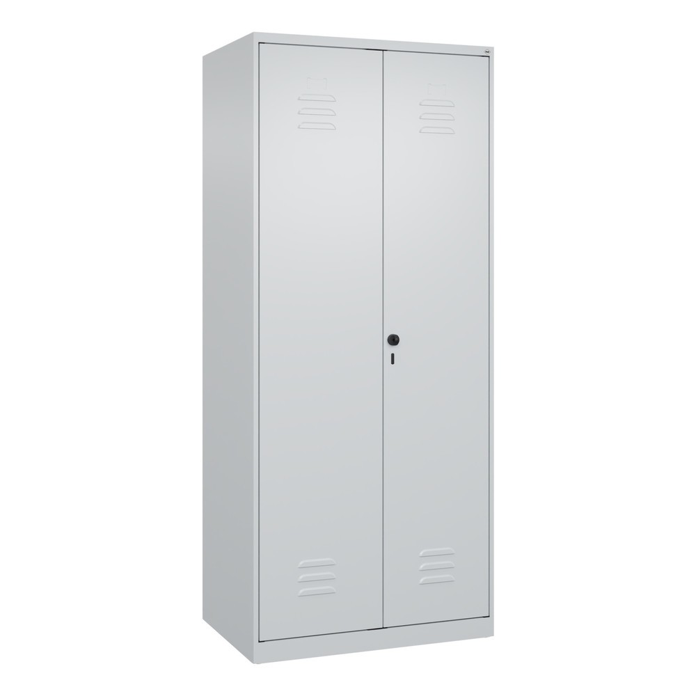 Produktabbildung: C+P Wäsche-Spind Classic PLUS, 2 Abteile, HxBxT 1.850 x 800 x 500 mm, lichtgrau, lichtgrau, für Vorhängeschloss, mit Mitteltrennwand