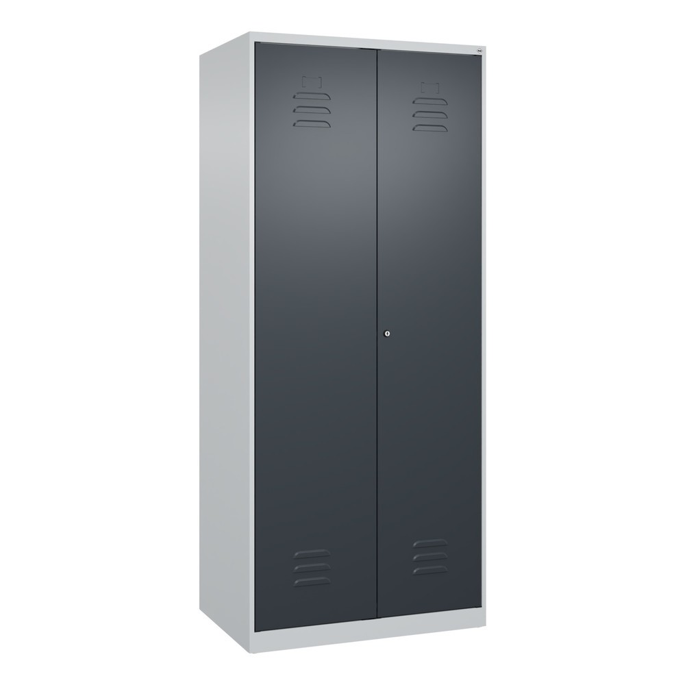 Produktabbildung: C+P Wäsche-Spind Classic PLUS, 2 Abteile, HxBxT 1.850 x 800 x 500 mm, lichtgrau, anthrazitgrau, Zylinderschloss, mit Mitteltrennwand