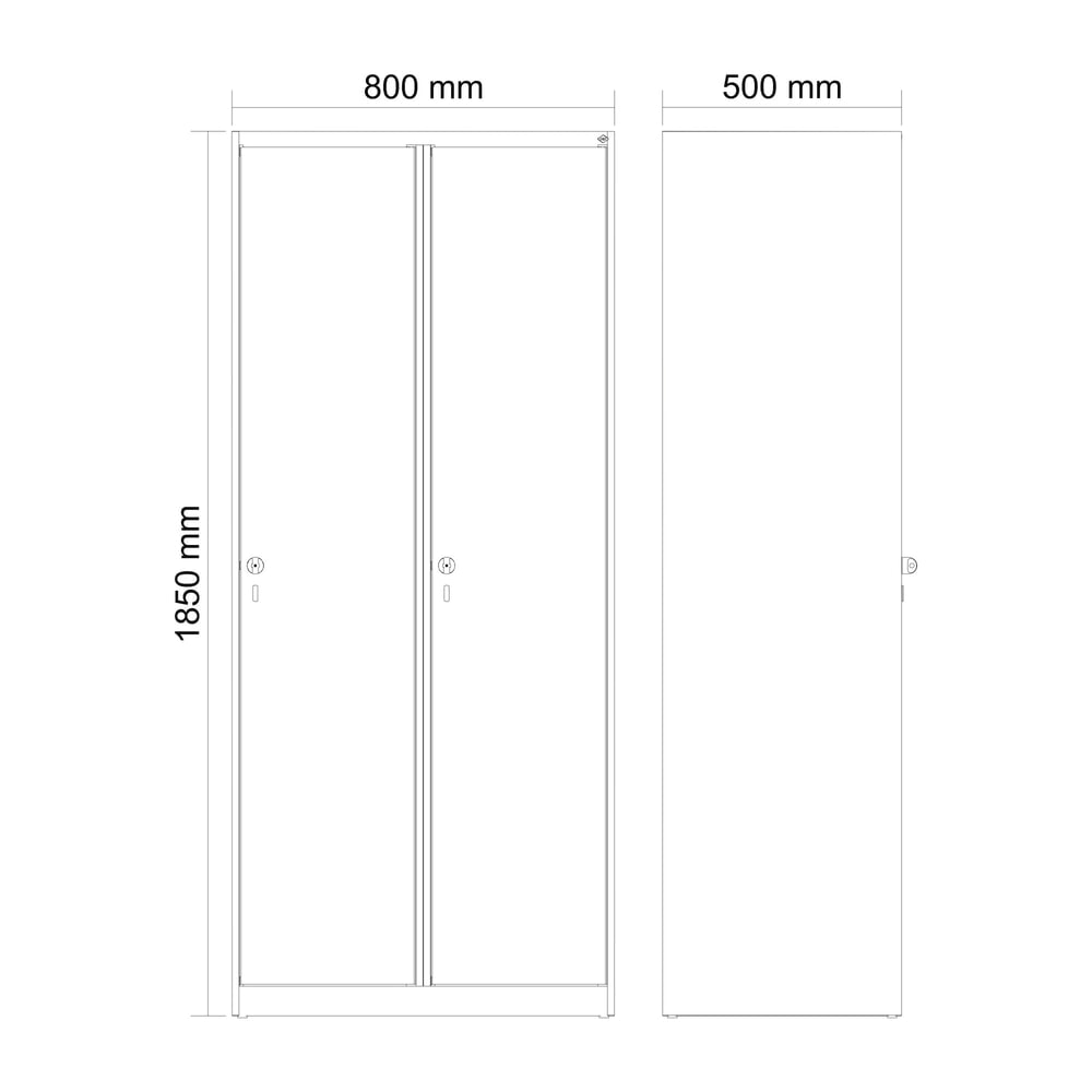 Produktabbildung Nr. 8: C+P Wäsche-Spind Classic PLUS, 2 Abteile, HxBxT 1.850 x 800 x 500 mm, lichtgrau, rubinrot, für Vorhängeschloss, ohne Mitteltrennwand