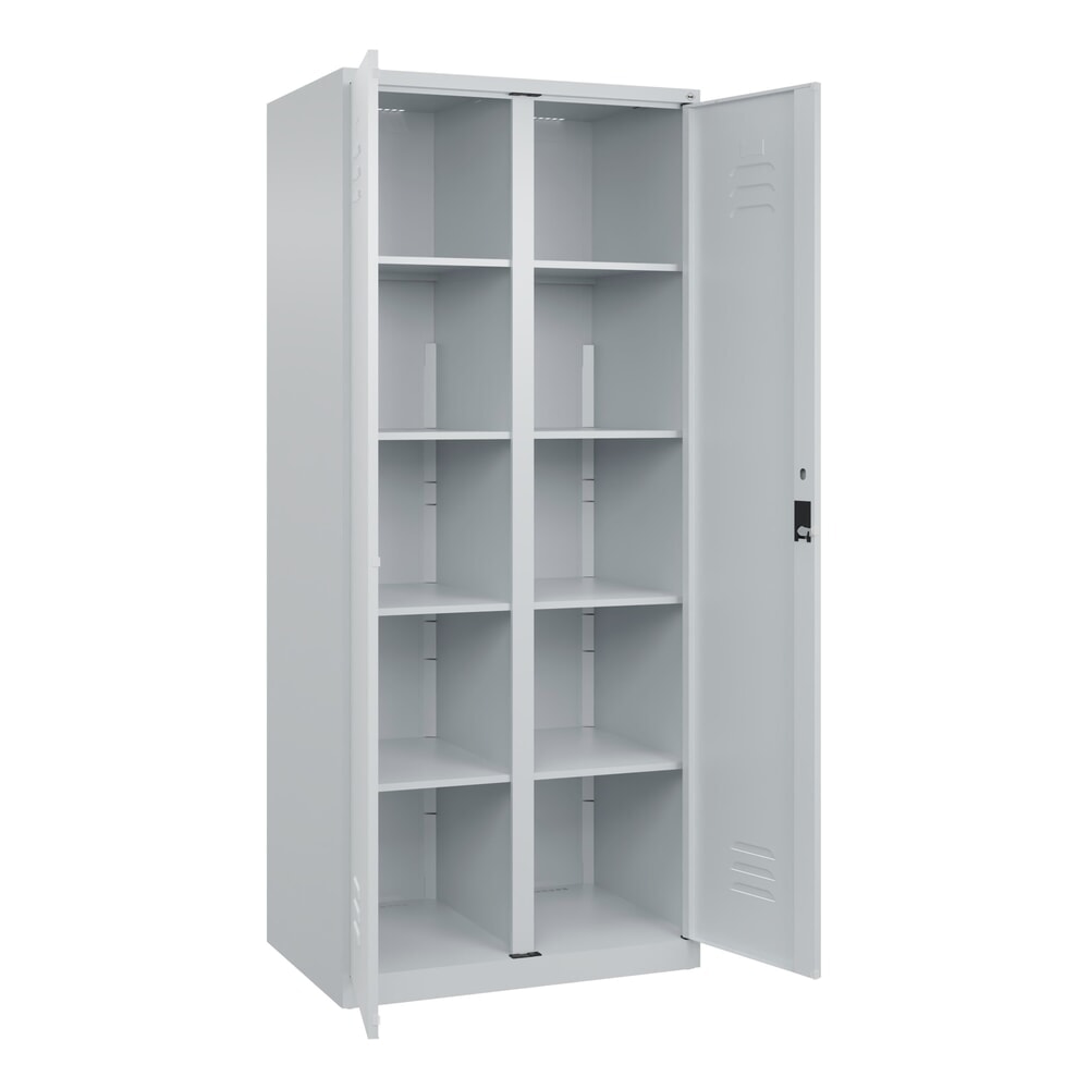 Produktabbildung Nr. 1: C+P Wäsche-Spind Classic PLUS, 2 Abteile, HxBxT 1.850 x 800 x 500 mm, lichtgrau, lichtgrau, Zylinderschloss, mit Mitteltrennwand