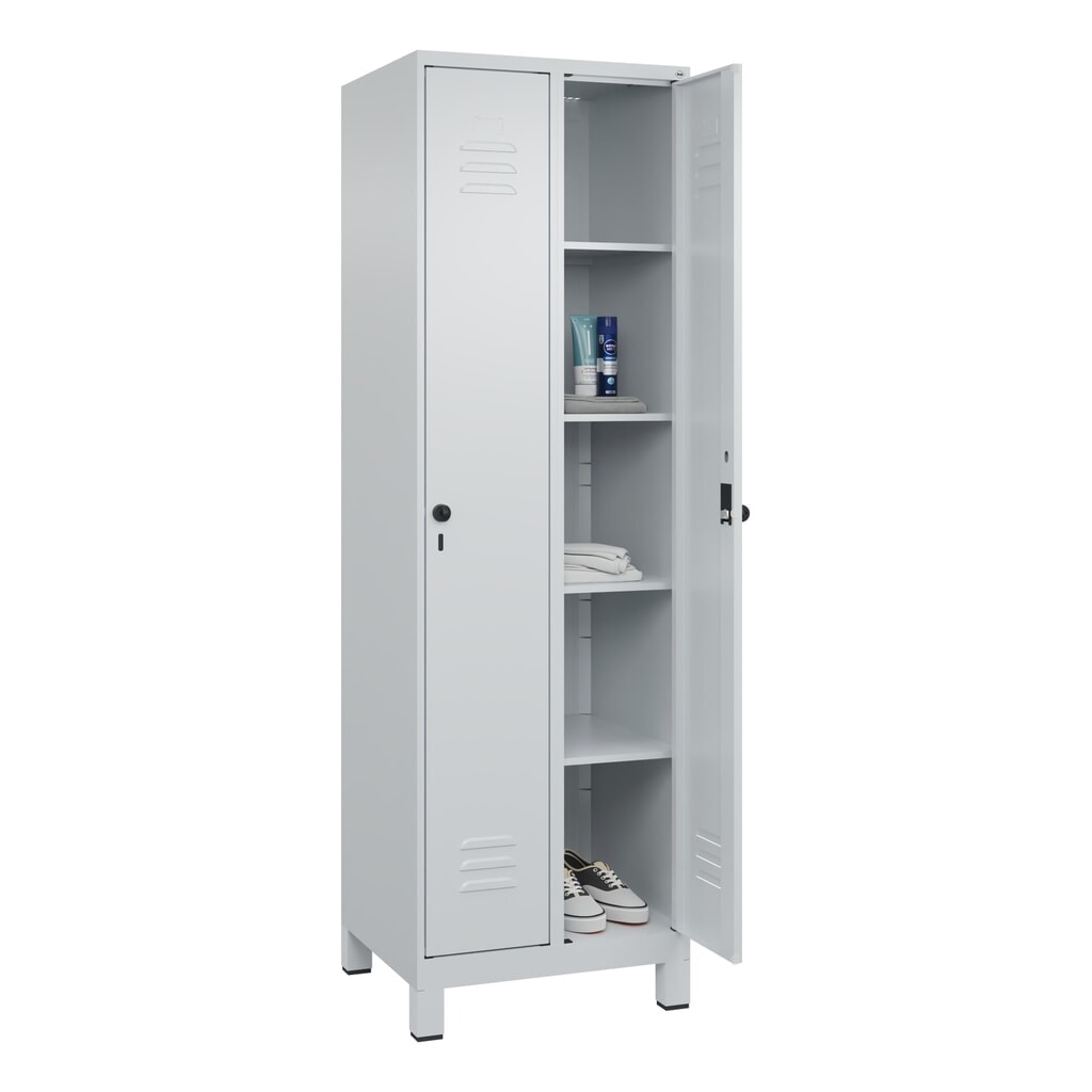 C+P Wäsche-Spind Classic PLUS, Füße, 2 Abteile, HxBxT 1.950 x 600 x 500 mm, lichtgrau, lichtgrau, für Vorhängeschloss, ohne Mitteltrennwand Produktabbildung Nr. 10: C+P Wäsche-Spind Classic PLUS, Füße, 2 Abteile, HxBxT 1.950 x 600 x 500 mm, lichtgrau, lichtgrau, für Vorhängeschloss, ohne Mitteltrennwand