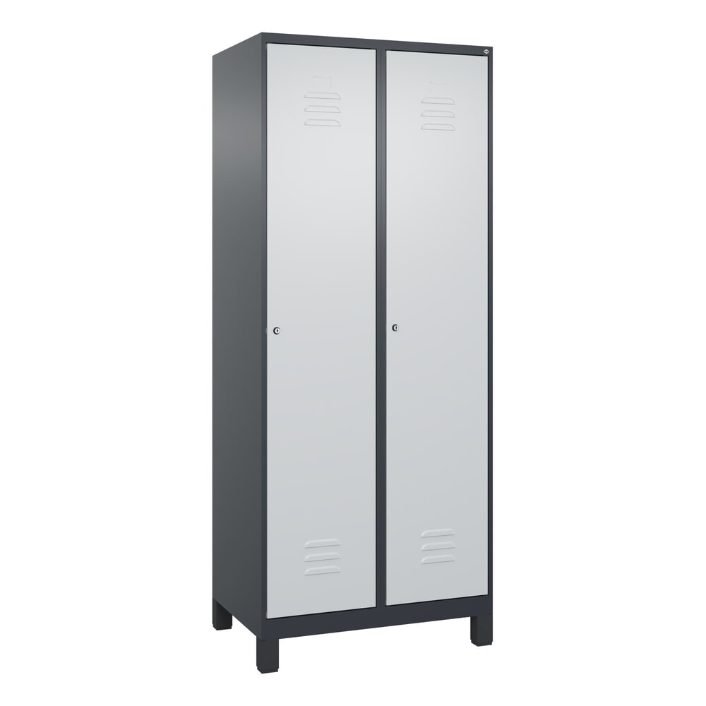 Produktabbildung Nr. 9: C+P Wäsche-Spind Classic PLUS, Füße, 2 Abteile, HxBxT 1.950 x 800 x 500 mm, anthrazitgrau, lichtgrau, Zylinderschloss, ohne Mitteltrennwand