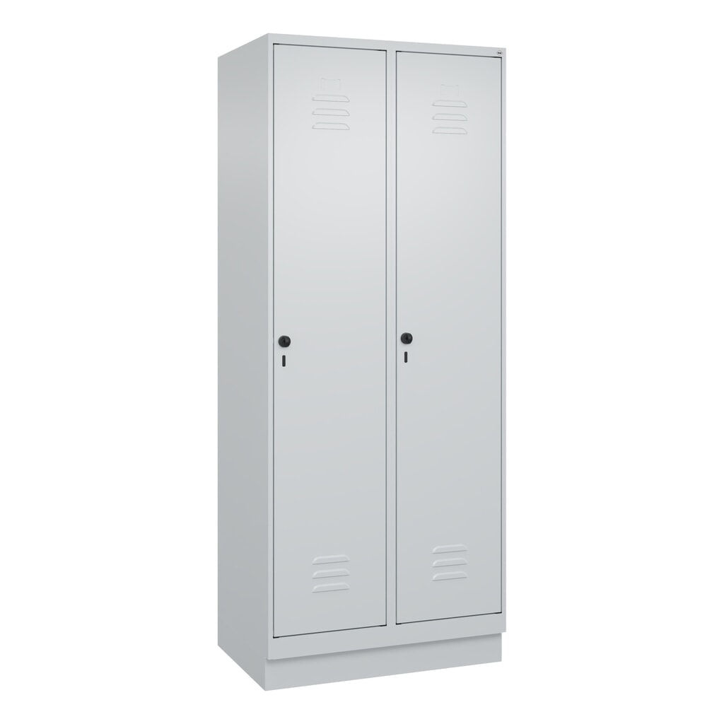 C+P Wäsche-Spind Classic PLUS, Sockel, 2 Abteile, HxBxT 1.950 x 800 x 500 mm, lichtgrau, lichtgrau, für Vorhängeschloss, ohne Mitteltrennwand Produktabbildung Nr. 9: C+P Wäsche-Spind Classic PLUS, Sockel, 2 Abteile, HxBxT 1.950 x 800 x 500 mm, lichtgrau, lichtgrau, für Vorhängeschloss, ohne Mitteltrennwand