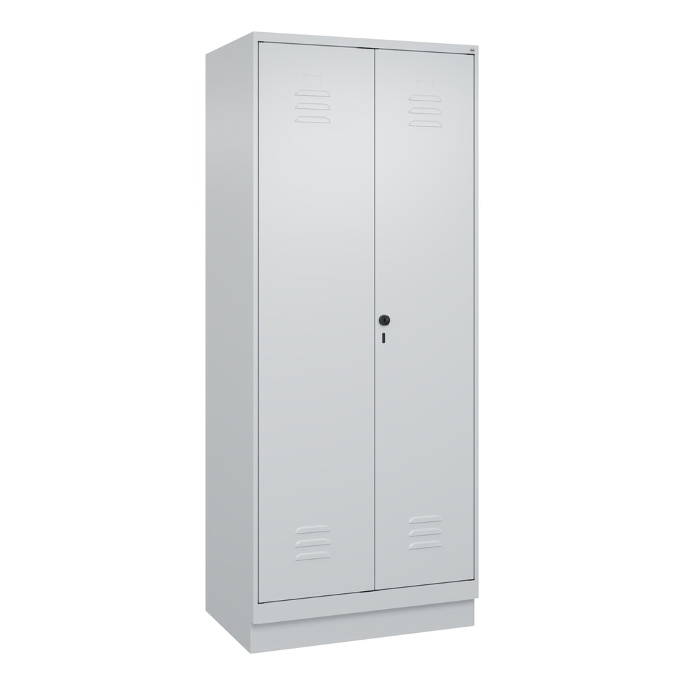 Produktabbildung Nr. 9: C+P Wäsche-Spind Classic PLUS, Sockel, 2 Abteile, HxBxT 1.950 x 800 x 500 mm, lichtgrau, lichtgrau, für Vorhängeschloss, mit Mitteltrennwand