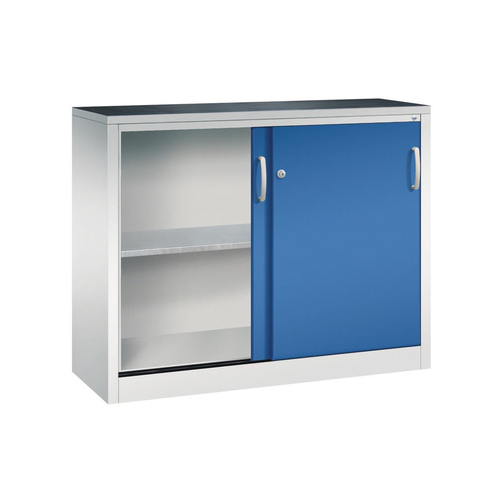 Produktabbildung Nr. 4: C+P Werkstatt-Beistellschrank mit 1 Fachboden, HxBxT 1.000 x 1.200 x 400 mm, lichtgrau, enzianblau