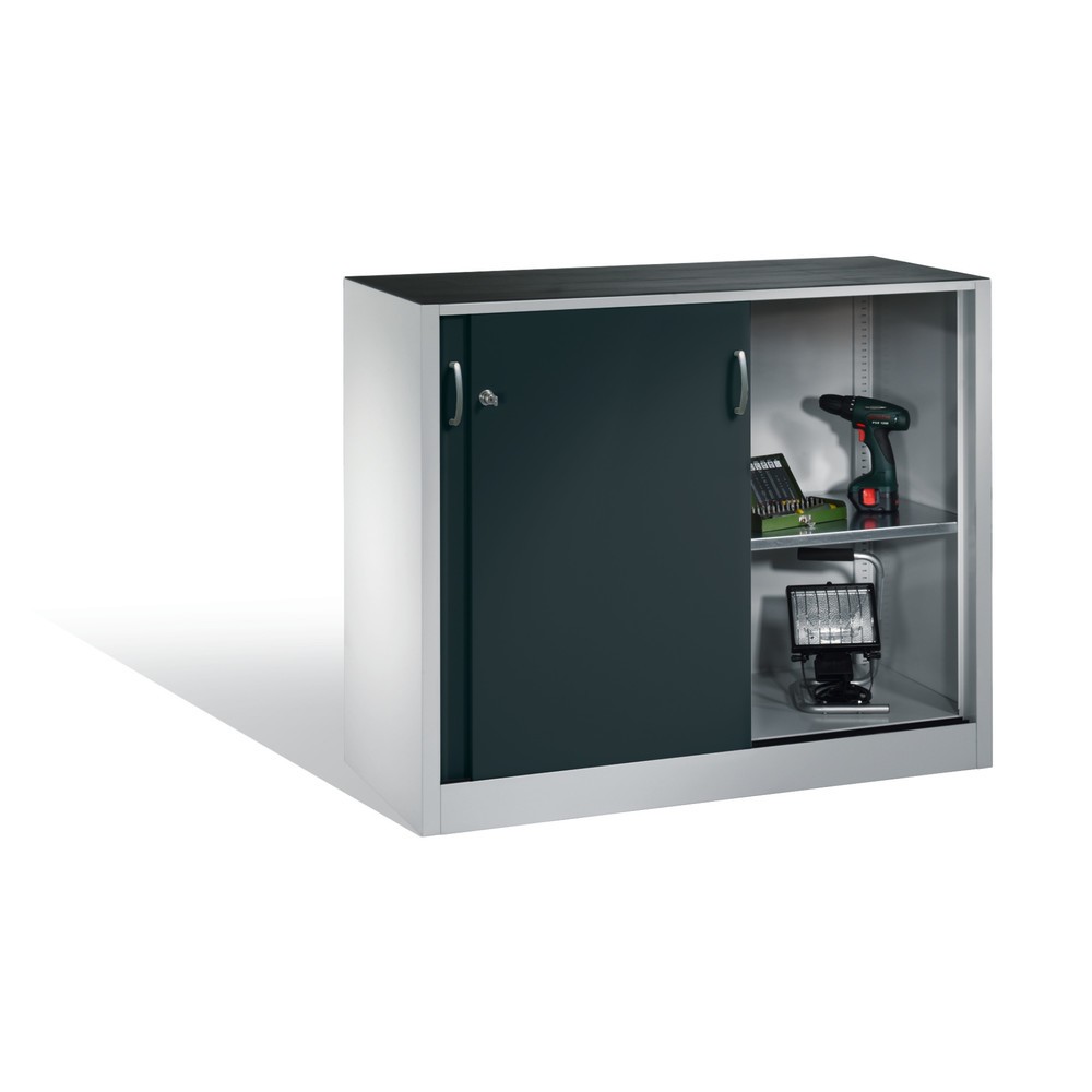 Produktabbildung Nr. 5: C+P Werkstatt-Beistellschrank mit 1 Fachboden, HxBxT 1.000 x 1.200 x 400 mm, lichtgrau, anthrazitgrau